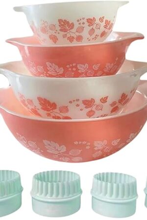 4pcs Display Stands for Pyrex Mixed Cinderella Bowls, Stacker Stacking Rings for Pyrex Bowls, Bowl Display Stands for cabinet, Cabinet Organizer, SPANSEE, Mint Green
