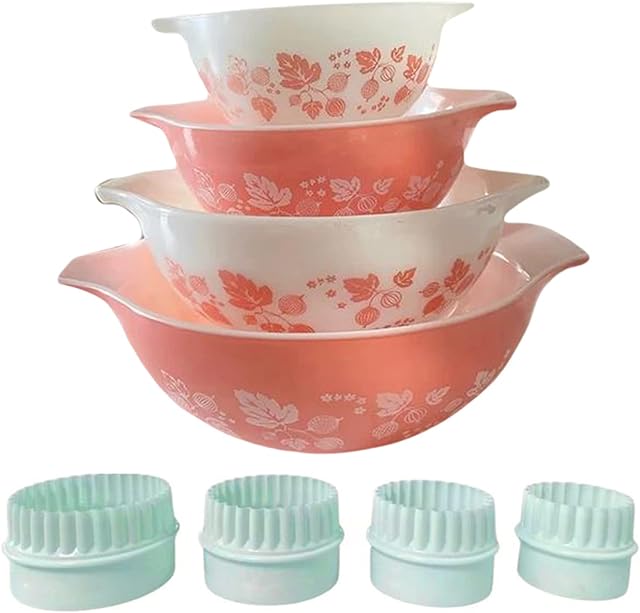 4pcs Display Stands for Pyrex Mixed Cinderella Bowls, Stacker Stacking Rings for Pyrex Bowls, Bowl Display Stands for cabinet, Cabinet Organizer, SPANSEE, Mint Green