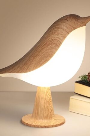 VoMii Bird Table Lamp, Small Desk Lamp Cordless Touch Dimmable Night Light with 3 Color Temperature, Cute Lamps Rechargeable 2600mAh, for Bedroom Bedside Nightstand, Room Decor, Bird Gifts