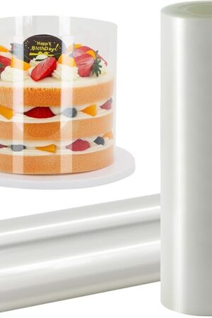 Cake Collar, Transparent Cake Rolls, Clear Cake Strips, DIY Acetate Sheet, Surrounding Edge for Baking Decorate, Chocolate Mousse Cake Elegant Cake Wrapping 8X394 inch