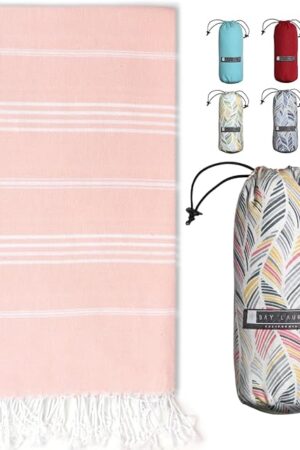 BAY LAUREL Turkish Beach Towel Lightweight Quick Dry Sand Free