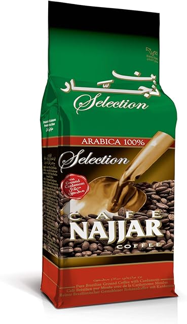 Café Najjar, Turkish Coffee with Cardamom, 450 Gr, 100% Arabica Coffee Beans, Ground Coffee, Dark Roast, Lebanese Coffee, Arabic Coffee, Coffee Beverages, Works with Turkish Coffee Machine. (1)