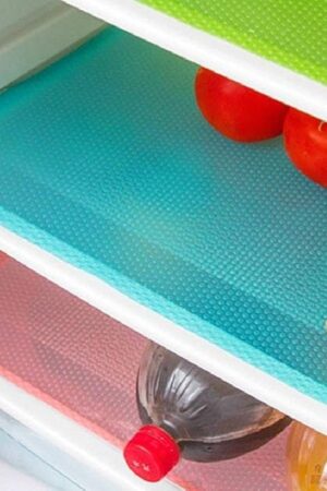 9 Pack Refrigerator Mats,Washable Fridge Mats Liners Easy to Clear Fridge Pads Mat Shelves Drawer Table Mats Refrigerator Liners for Shelves,3Red/3Green/3Blue