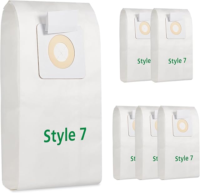 6 Pack Style 7 Vacuum Bags Compatible with Bissell Upright Vacuums: PowerForce 1739 3522 3525 71Y7, PowerGlide 3545, Plus 3350 3550 3553, Lift-Off 3554, Powertrak 6592 Series Vacuum, Part#32120