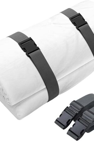 2 Pcs 60" x 2" Mattress Topper Straps Adjustable Memory Foam Packing Straps with Buckles for Home Mattress Moving or Storage, Dark Grey