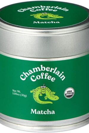 Chamberlain Coffee Ceremonial Matcha Green Tea Powder, 1.06 oz | Ceremonial Grade | Hot or Iced | Organic | Japanese Green Tea | Vegan | Gluten-Free