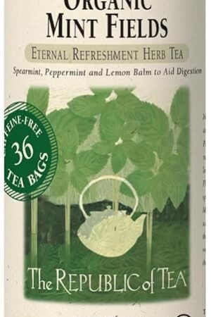 The Republic of Tea – Organic Mint Fields Herbal Tea Bags, Caffeine Free, 36 Servings