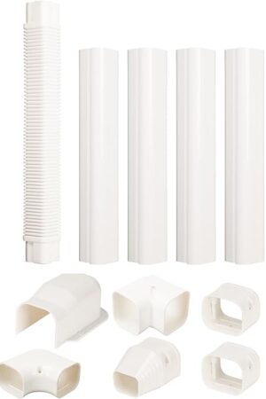 BEWAVE 3" 10 Ft Mini Split Line Set Cover Kit, Decorative PVC Tubing Cover Kit for Mini Split Air Conditioners and Heat Pumps