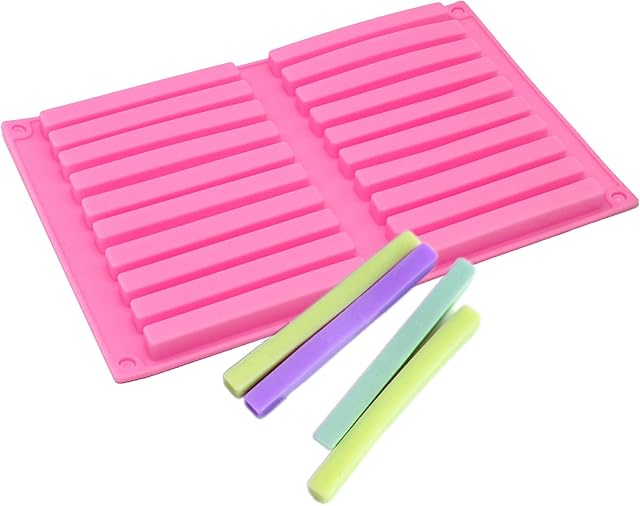 X-Haibei 20 Bars 10cm Length Strips Biscuit Chocolate Sticks Cookies Baking Jelly Silicone Mold