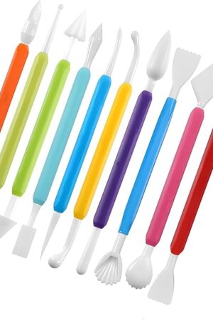 9pcs Plastic Fondant Sculpture Pen Tools, Cake Decorating Hand Tools, Pottery Sculpting Modeling Tools for Cake Flower Sculpture