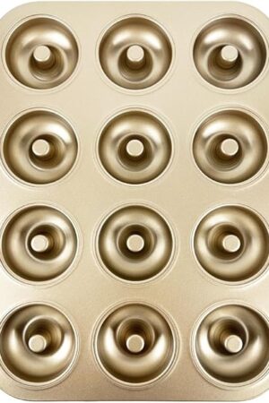 12 Cavity Donut Baking Pans Nonstick Donut Pan Carbon Steel Ring Donut Baking Tins Doughnut Pans Donut Molds Baking Pan