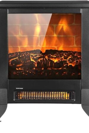 Winado Electric Fireplace, 18? Stove Heater with Realistic Flame, Adjustable Heating Mode, CSA Certified - Overheating Safety Protection for Living Room& Bedroom& Office, 120V 1400W, Black