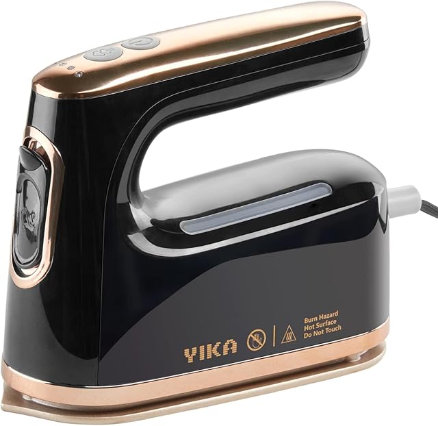 YIKA 2-in-1 Steam Iron & Clothes Steamer - Handheld Portable Garment Wrinkle Remover, Fast Heat-Up, Large Soleplate, 300ml Water Tank - Lightweight for Home, Travel, and Office Use