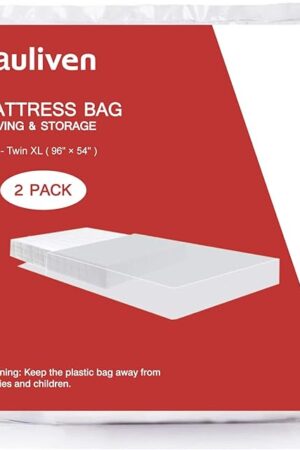 2-Pack Mattress Bag for Moving - Twin/Twin XL Size Mattress Storage Bag - 4 Mil Extra Thick Heavy Duty Mattress Protection Cover - 54 x 96 Inch