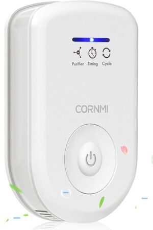 Air Purifiers Plug in Wall for Home, Small Odor Eliminator丨Ozone Negative Ion Dual Function丨Ionizer to Remove Smoke Pet Smell Portable Deodorizer Freshener Cleaner for Bedroom Bathroom Kitchen (White)