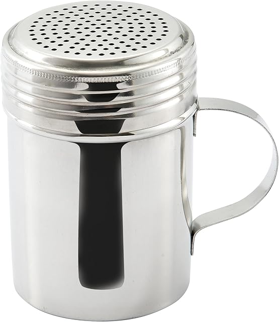 Winco 10 Oz. Stainless Steel Dredge (DRG-10), 5 inches X 4.75 inches X 1.5 inches