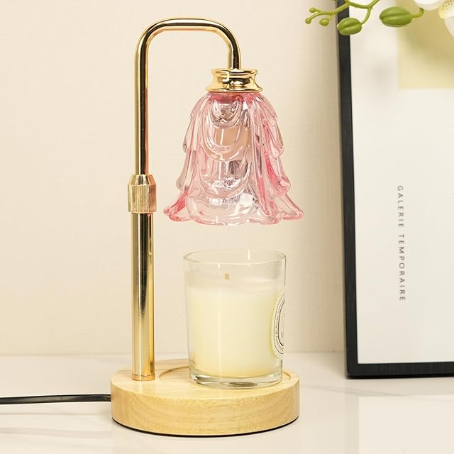 Candle Warmer Lamp with Timer, Adjustable Height and Dimmable, Birthday Christmas Gifts for Womens, Mothers Day Gifts for Mom, Unique House Warming Gifts New Home Decor(Pink)