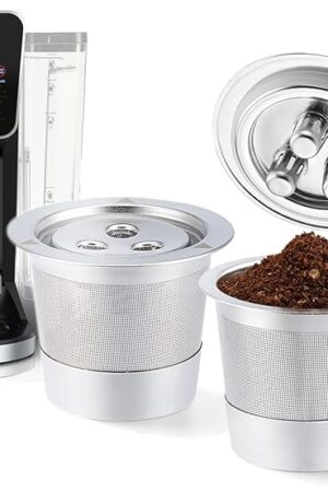 2 Pack K Cups Reusable Coffee Pods for Ninja Dual Brew Coffee Maker Stainless Steel Permanent K Cups Filters Coffee Accessories Compatible with Ninja CFP201 CFP301 Dual Brew Pro Machine