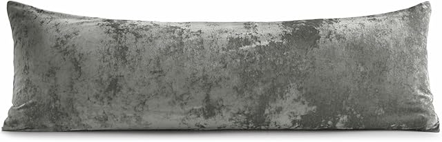 BEDELITE Velvet Body Pillow Cover with Zipper, Soft and Plush 20x54 Long Pillow Case, Velvety Smooth and Cozy Body Pillow Pillowcase for Bedroom and Couch, for All Seasons(Gray)