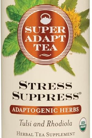 The Republic of Tea - SuperAdapt Stress Suppress Herbal Tea, 36 Tea Bags, Organic, Caffeine Free, Tulsi and Rhodiola Herbal Tea