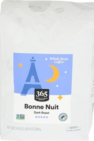 365 by Whole Foods Market, Bonne Nuit Whole Bean Coffee, Dark Roast, 24 Ounce