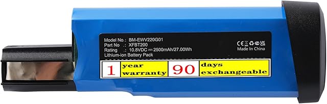 10.8V Shark XFBT200 Replacement Battery for Shark WV201 Ion W1 Cord WV201 WV200 WV220 WV200UK XFBT200 XFBT200J XFBT200EU/2500mAh,High-Performance Battery(Not fit 7.2V Shark WV201BK)