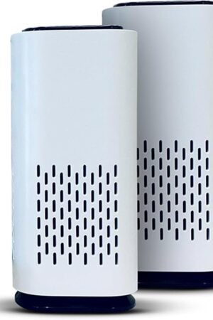 A1 2021 Mini HEPA USB-C Powered Air Purifier. Ultra Portable (5.2in tall, 6.7 ounces), Ultra Quiet. for Travel, In-Car and Desktop (White) - 2 pcs