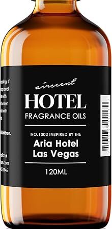 AirScent Hotel Diffuser Oil No. 1003 Inspired by Aria Hotel's Asian Garden Scent - Premium Fragrance Oil for Ultrasonic and Waterless Diffusers and Crafting - 120 mL, 4 fl oz Glass Bottle with Dropper