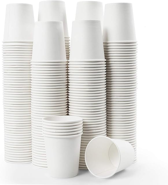300 Pcs 6 oz Disposable Paper Cups, Hot Cold Beverage Drinking Cup for Coffee, Water, Tea, Juice, Espresso & Cortado (White)
