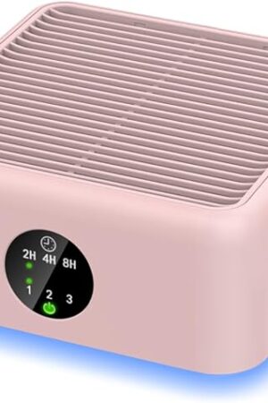 Air Purifiers for Home,True HEPA Air Purifier for Pets Up to 615 Ft²,15dB Quiet,for Smoke Pollen Odors,Small Air Purifier for Bedroom,Portable Desk Purifyer for Office, Filter for Dorm Travel (Pink)