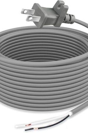 36ft Upright Vacuum Cleaner Replacement Cord for Shark Bissell Hoover Electrolux Eureka Sanitaire Kenmore AC Gray Extension Cord