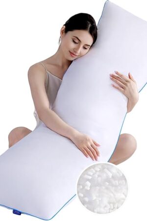 YZ HOME Memory Foam Body Pillow Insert - Full Body Pillow for Adults - Soft Large Long Bed Pillow for Side Sleeper (White, 20 Inchx54 Inch)