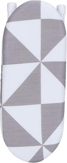 Estink Ironing Board, Mini Foldable Space Saving Sleeve Cuffs Collars Ironing Board Table Top Board with Removable and Washable Cover for Home Travel Use, 10.2x4.3x3.1in(Fashion Square Grid)
