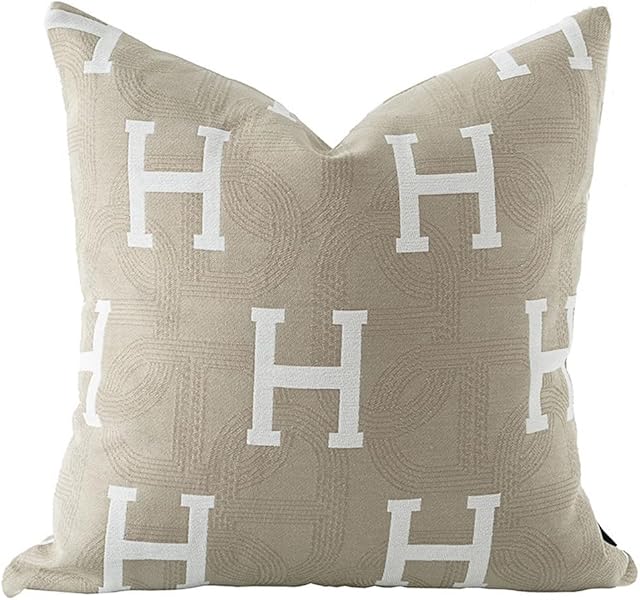 Croker Horse 18x18'' Inches Throw Pillow Cushion Cover - H Letter Embroidery Modern Fashion Style Couch Sofa Pillow Cover for Living Room Bedroom