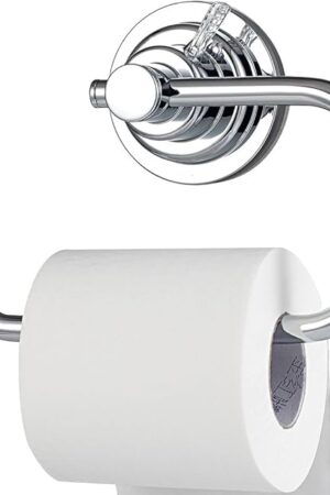 BOPai Modern Vacuum Suction Cup Toilet Paper Holder,Removable Bracket for Bathroom Kitchen.Chrome