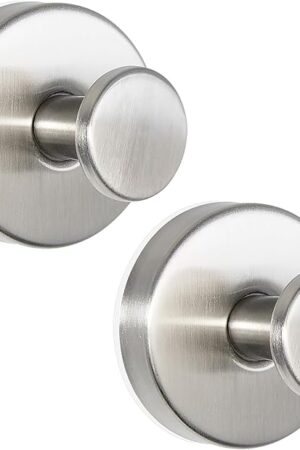 ZESLMG Suction Cup Hooks for Shower Wall, Door Wreaths, Inside Shower Towel Hooks for Bathroom, Glass Window, Kitchen - Loofah Robe Suction Hooks Heavy Duty 22 lbs Max Never Falling (Nickel, 2 Pack)