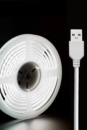 5V USB LED Strip Lights, 3.28FT COB Light Strip White, Short LED Strip Light, Flexible Bright 5V Led Strip for Under Cabinet, Kitchen, TV Backlight, Shelves, Displays and TV Lights