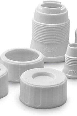 Ateco Universal Pastry Coupler and Cap Set | 7 Piece Set | Works with 250 Ateco decorating Tubes plus tips from other brands
