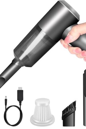 YUNYILAN Cordless Handheld Vacuum Cleaner, High Power Rechargeable Mini Portable Vacuum for Home, Office and Car Cleaning (Black)
