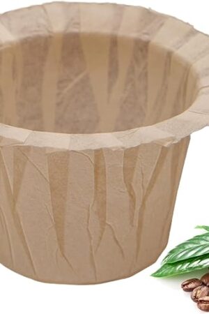 Disposable Coffee Filters, 100 Count Natural Paper Filters Compatible with Keurig Brewers Single Serve 1.0 and 2.0, Fit all Reusable Coffee Pods(Natural 100)