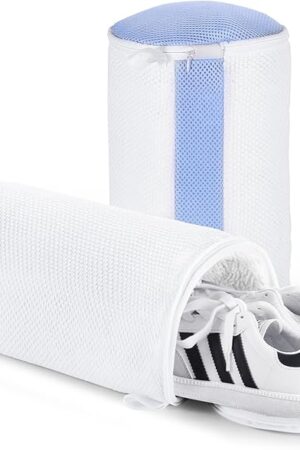 2Pcs Shoe Washing Machine Bags, Laundry Shoes Bag for Washer & Dryer, Reusable Shoe Cleaning Bag Fluffy Fiber Inside, Sneaker Tennis Laundry Bags for All Shoes, Large Size, 7 x 13 Inches
