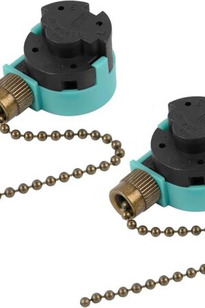 2PCS Ceiling Fans 3 Speed 4 Wire Pull Chain Switch Compatible with Hunter, Hampton Bay, Harbor Breeze, Westinghouse (Bronze)