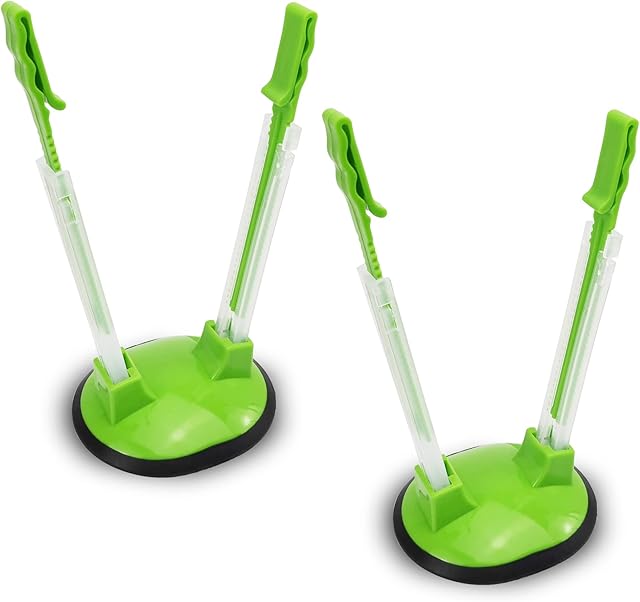 Baggy Rack Hands-Free Clip Food Storage Freezer Baggy Holder,Bag Holder for Plastic Bags Stand/Pack of 2 Green