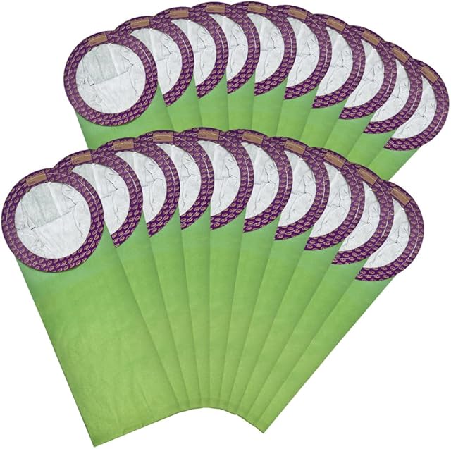 20 Pack 100331 Backpack Vacuum Bags Compatible with ProTeam 10 QT Backpack Vacuum Cleaner,Replace Part #100331 Open Cirular Collar