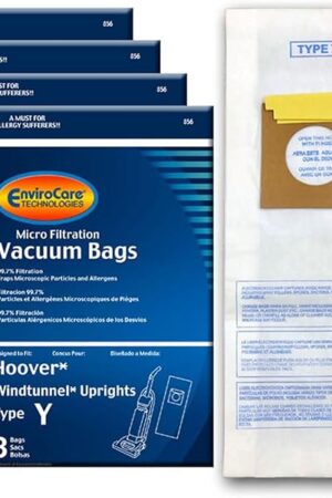 EnviroCare Replacement Micro Filtration Vacuum Cleaner Dust Bags made to fit Hoover Windtunnel Upright Type Y 12 pack