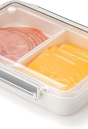 AIEVE Deli Meat Container for Fridge,Ham and Cheese Storage Box with Clear Lid & Silicone Seal, Lunch Meat Organizer for Refrigerator to Keep Food Fresh, 8.86" Length