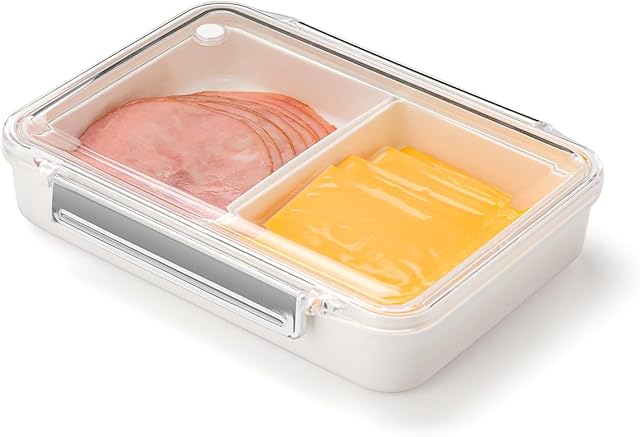 AIEVE Deli Meat Container for Fridge,Ham and Cheese Storage Box with Clear Lid & Silicone Seal, Lunch Meat Organizer for Refrigerator to Keep Food Fresh, 8.86" Length