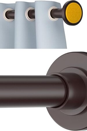 Bronze Shower Curtain Rod Tension 30 to 80 Inch,1 Inch Diameter Adjustable Tension Curtain Rod No Drilling,Shower Rods for Bathroom,No Rust