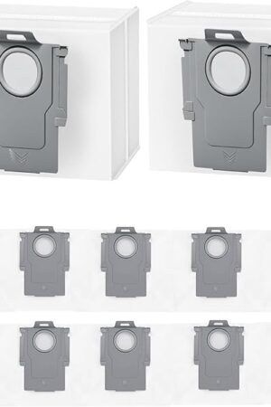 12 Pack Dust bags for Roborock Q5+, Q5 Max+, Q5 DuoRoller+, Q5 Pro+, Q7+ Max+/M5+/L5+, Q8 Max+, S8+, S8 Pro Ultra, S7 MaxV/Max Ultra, Q10 S5+/X5+ Robot Vacuum Cleaner, 3.6L Large Capacity Bag