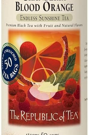 The Republic of Tea Cranberry Blood Orange Black Tea, 50 Tea Bags